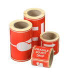 Lipdukų etiketės Atsargiai dūžta ,,Fragile“ 105×150 (100vnt) - Image 2